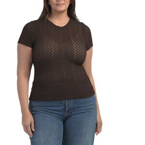 ESTELLE espresso Plus Naomi Textured Knit Top